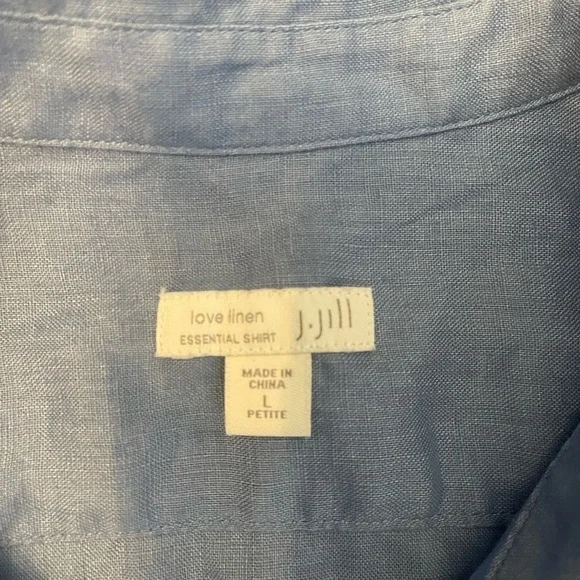J. Jill Love Linen Essential Shirt Size L Petite - Picture 5 of 5